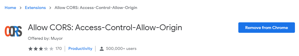 [Image showing CORS extension in Chrome]